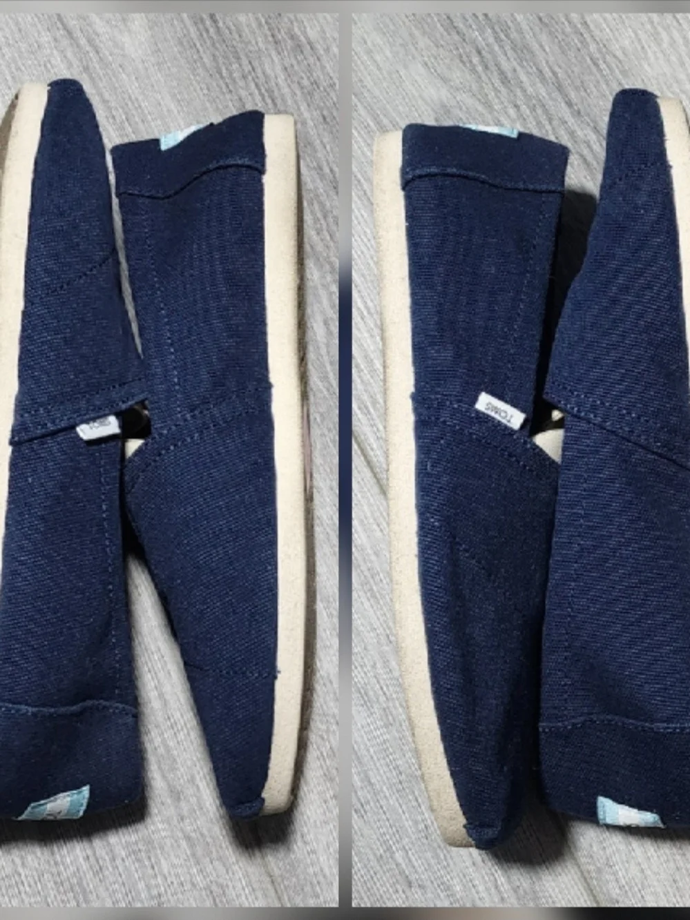 TOMS Alpargata Navy Blue Canvas Slip On Flats Shoes Womens Size 5